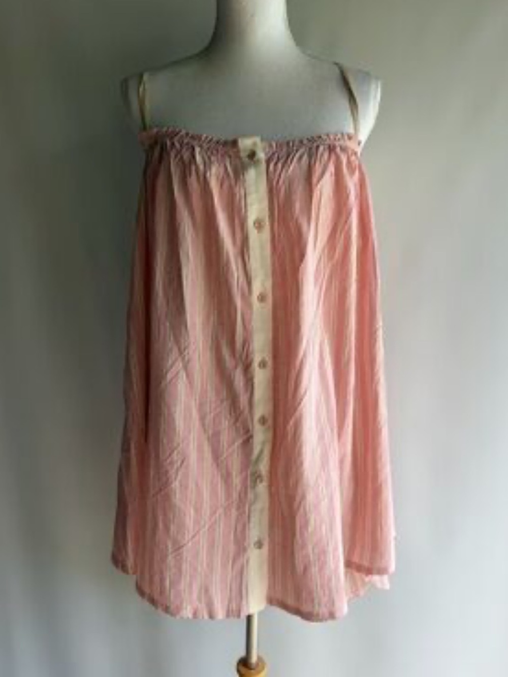 Free People Intimately Pink Striped Button-Front Top/ Mini Dress